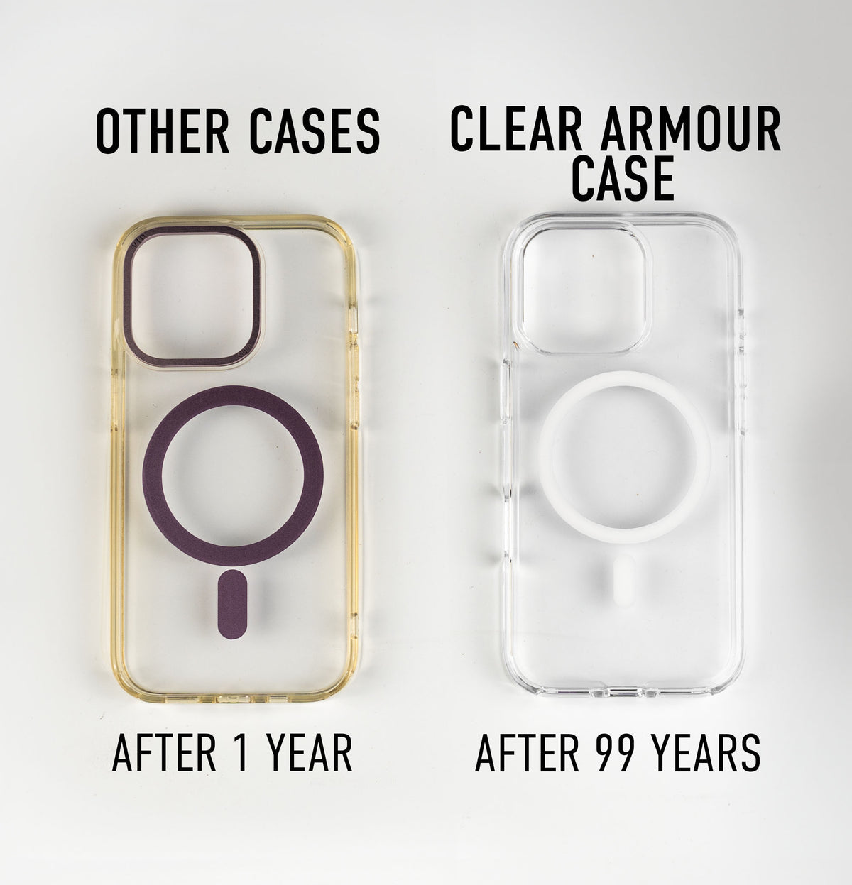 Spigen Ultra Hybrid Anti Yellow T MagFit Back Cover Case For All iPhone