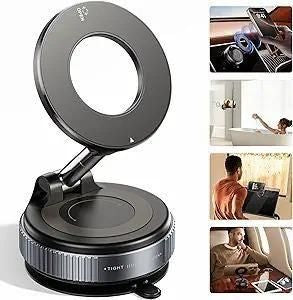 Aero-Grip Magnetic Car Mount | Strong Suction, Adjustable Arm For ( Android & iPhone)