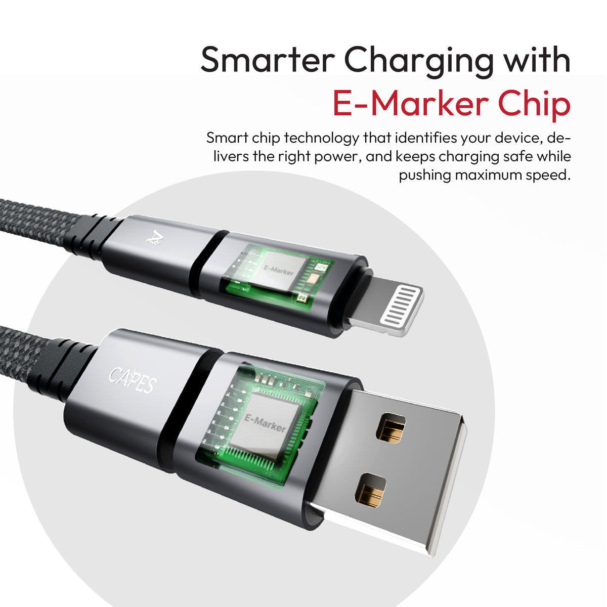 MagLock 4-in-1 Flat Magnetic 240W Fast Charging Cable [1M]
